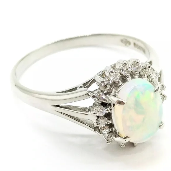 Jewelry Ring Opal 0.86ct Platinum 3561807 - Picture 2 of 11
